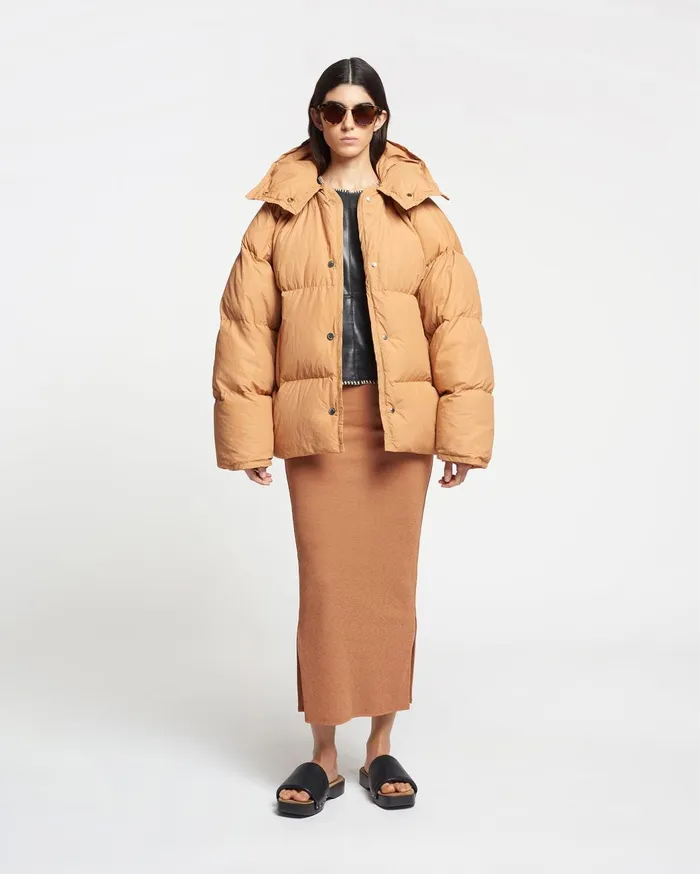 Jolyn Tech Poplin Puffer Jacket Biscuit WomenMen Nanushka Jackets and Blazers