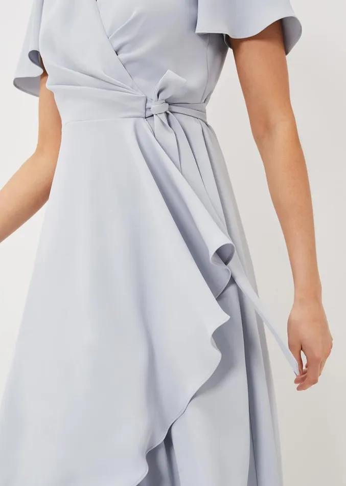 Julissa Ruffle Wrap Midi Dress Mineral Women Phase Eight Dresses