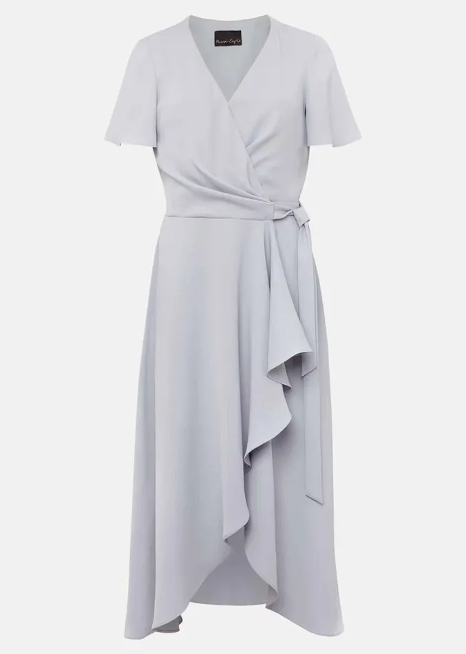 Julissa Ruffle Wrap Midi Dress Mineral Women Phase Eight Dresses