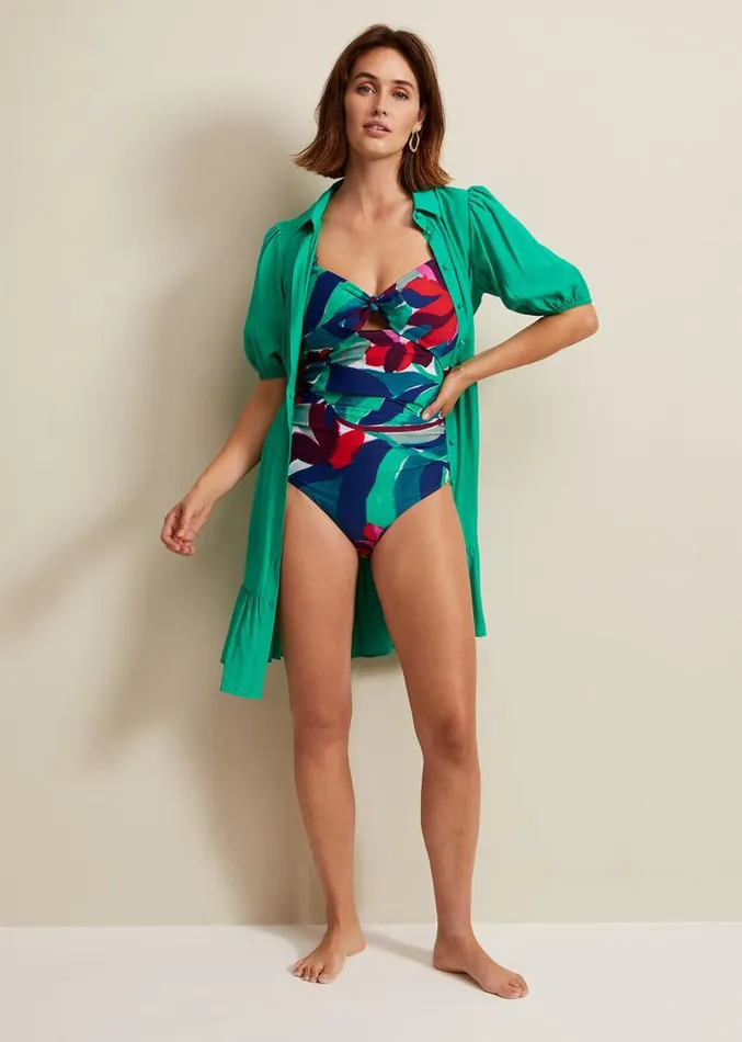 Jungle Palm Print Knot Tie Swimsuit Multicoloured Women Phase Eight Swimwear Jungle Palm Print Knot Tie Swimsuit Multicoloured Women Phase Eight Swimwear