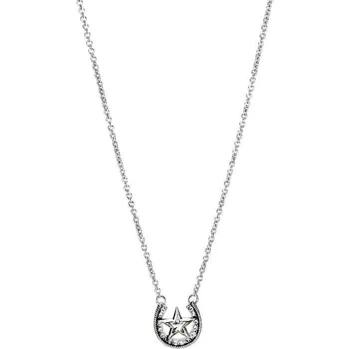 Justin Boots Horseshoe Necklace Silver grey Women Jewelry