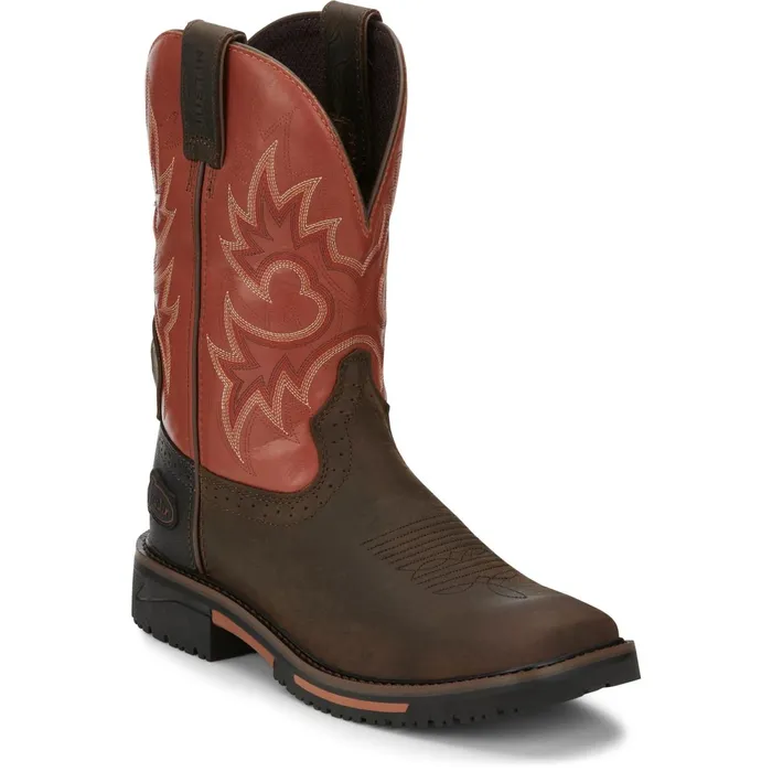 Justin Boots Joist 11034 Waterproof Work Boot Rustic Brown brown Men Work