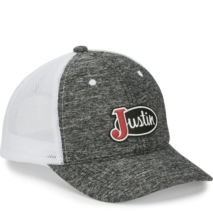 Justin Boots Justin Logo Cap Dark Greywhite Mesh grey MenWomen Hats and Caps