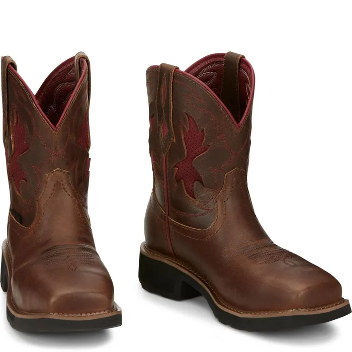 Justin Boots Lathey 8034 Nano Composite Toe Work Boot Brown Women Work