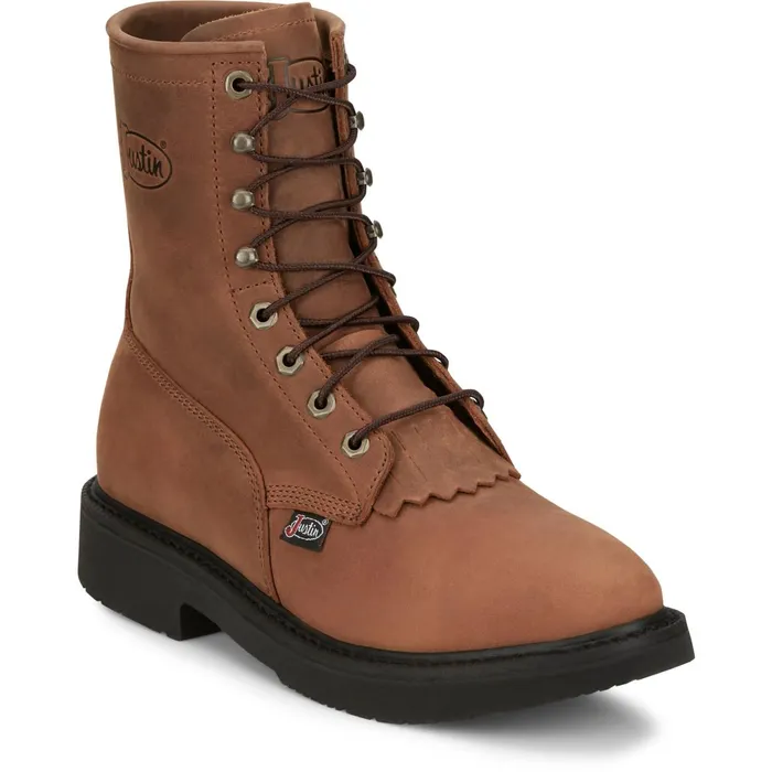 Justin Boots Livestock 8034 LaceUp Round Toe Work Boots Aged Brown brown Men Work