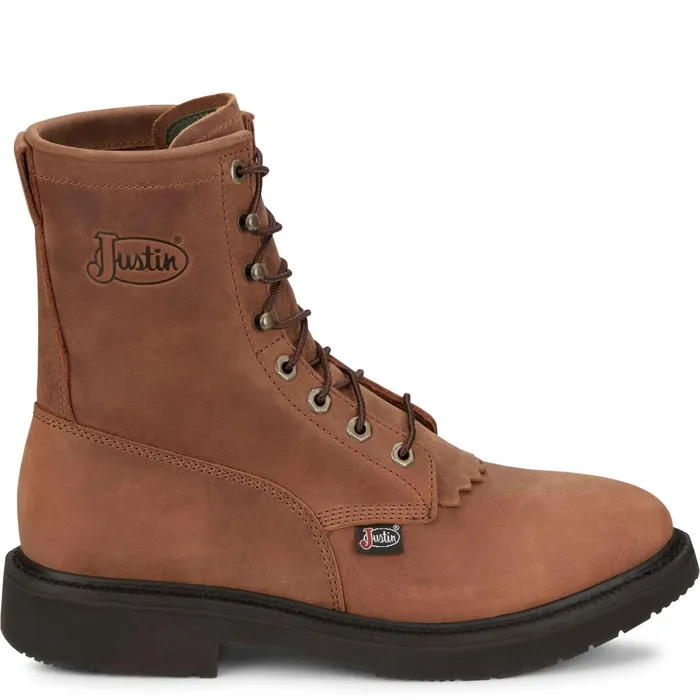Justin Boots Livestock 8034 LaceUp Round Toe Work Boots Aged Brown brown Men Work
