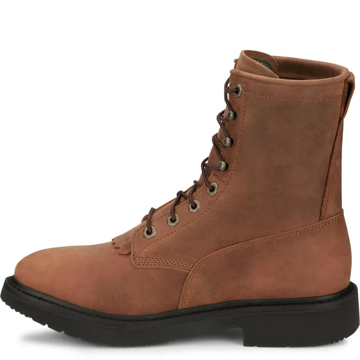 Justin Boots Livestock 8034 LaceUp Round Toe Work Boots Aged Brown brown Men Work