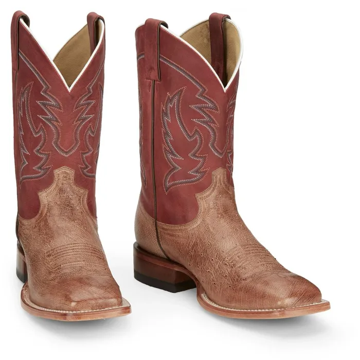 Justin Boots Mclane 11 Smooth Ostrich Western Boot Vintage Tan brown Men Western