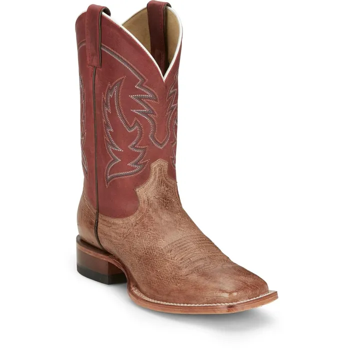 Justin Boots Mclane 11 Smooth Ostrich Western Boot Vintage Tan brown Men Western