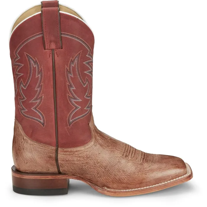 Justin Boots Mclane 11 Smooth Ostrich Western Boot Vintage Tan brown Men Western