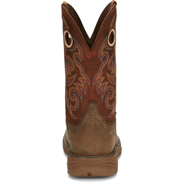 Justin Boots Rush 11034 Composite Toe Waterproof Work Boot Peanut Tan brown Men Work
