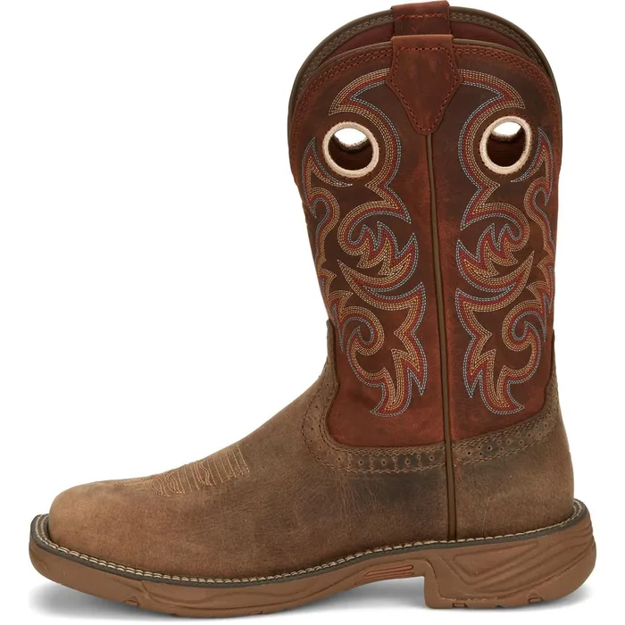 Justin Boots Rush 11034 Composite Toe Waterproof Work Boot Peanut Tan brown Men Work