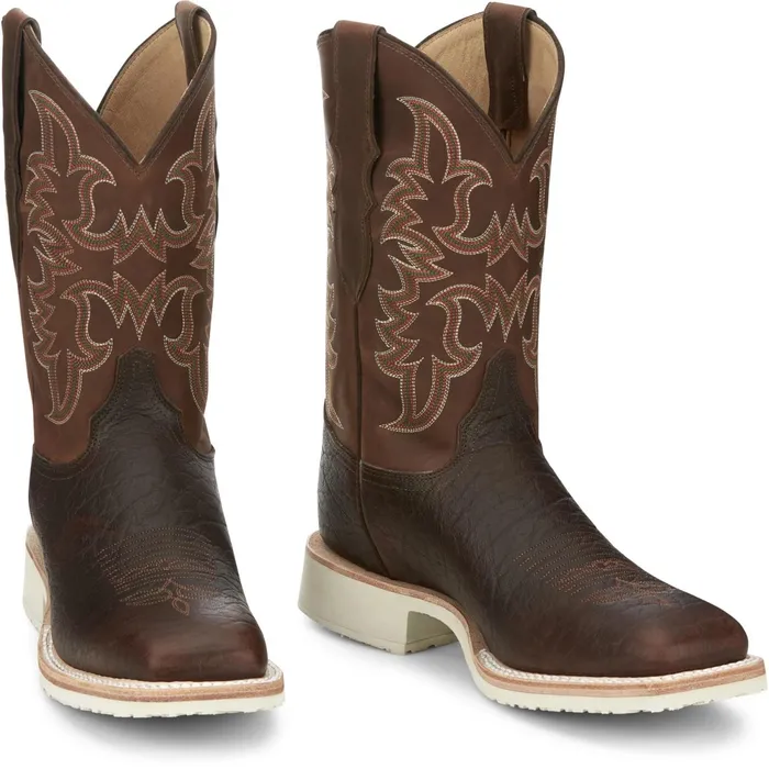 Justin Boots Ryker 11034 PullOn Western Boot Rootbeer Yeti brown Men Western