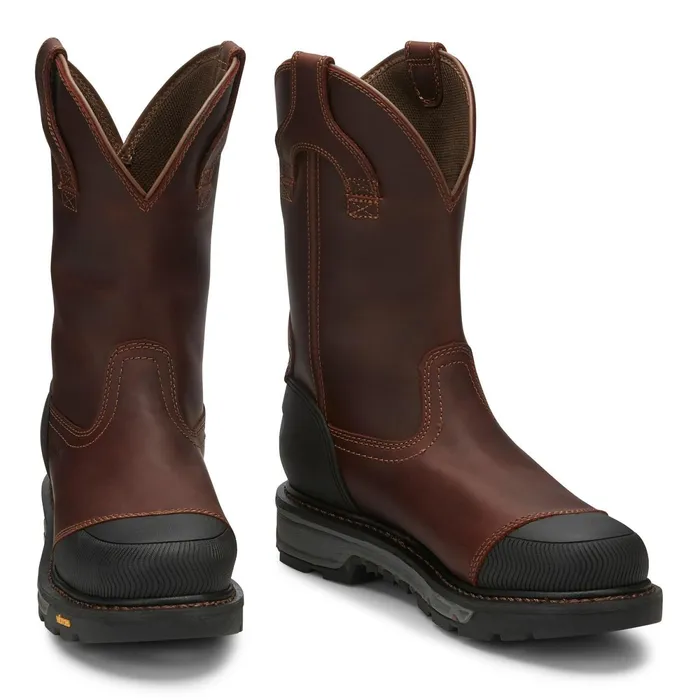 Justin Boots Warhawk II 11034 Waterproof Nano Composite Toe Work Boot Chestnut brown Men Work