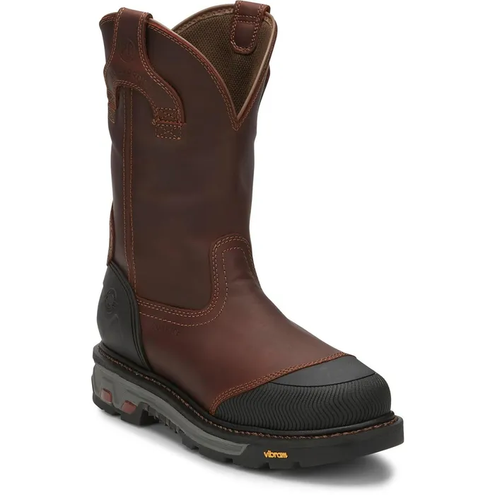 Justin Boots Warhawk II 11034 Waterproof Nano Composite Toe Work Boot Chestnut brown Men Work