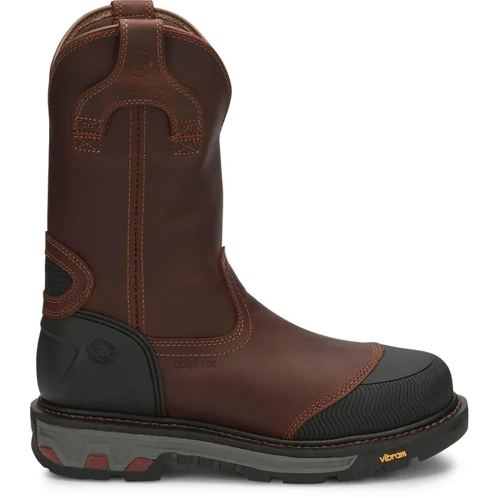 Justin Boots Warhawk II 11034 Waterproof Nano Composite Toe Work Boot Chestnut brown Men Work