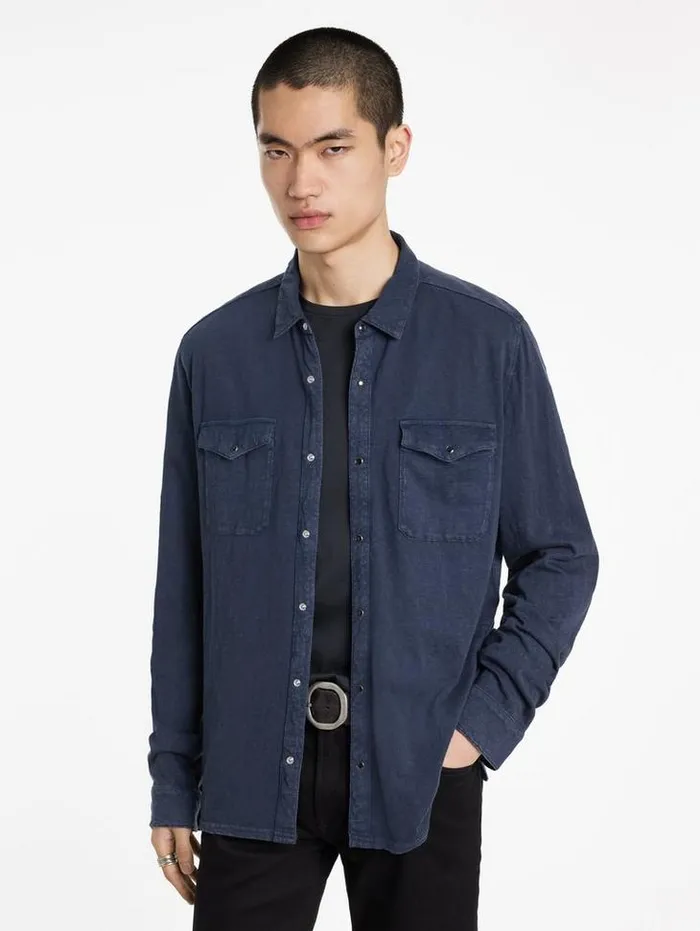 JV ESSENTIALS Men John Varvatos ARVON WESTERN SHIRT Charcoal