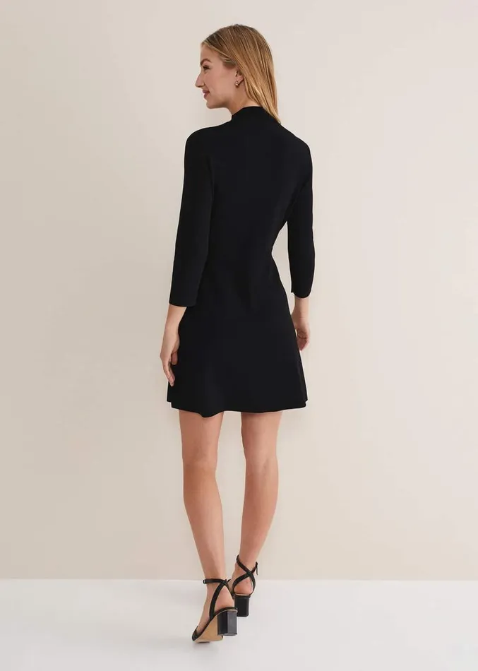 Kamri Knitted Tunic Dress Black Women Phase Eight Dresses