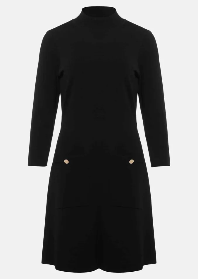 Kamri Knitted Tunic Dress Black Women Phase Eight Dresses