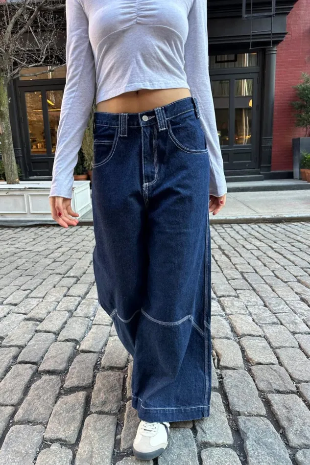 Karen Pants Dark Wash Women Brandy Melville Bottoms