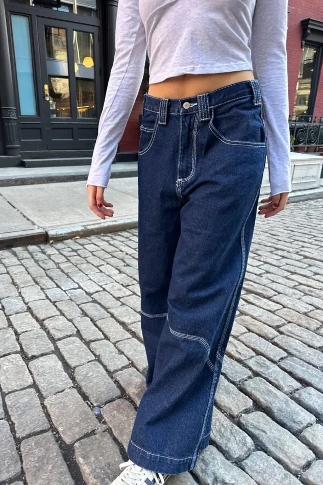 Karen Pants Dark Wash Women Brandy Melville Bottoms