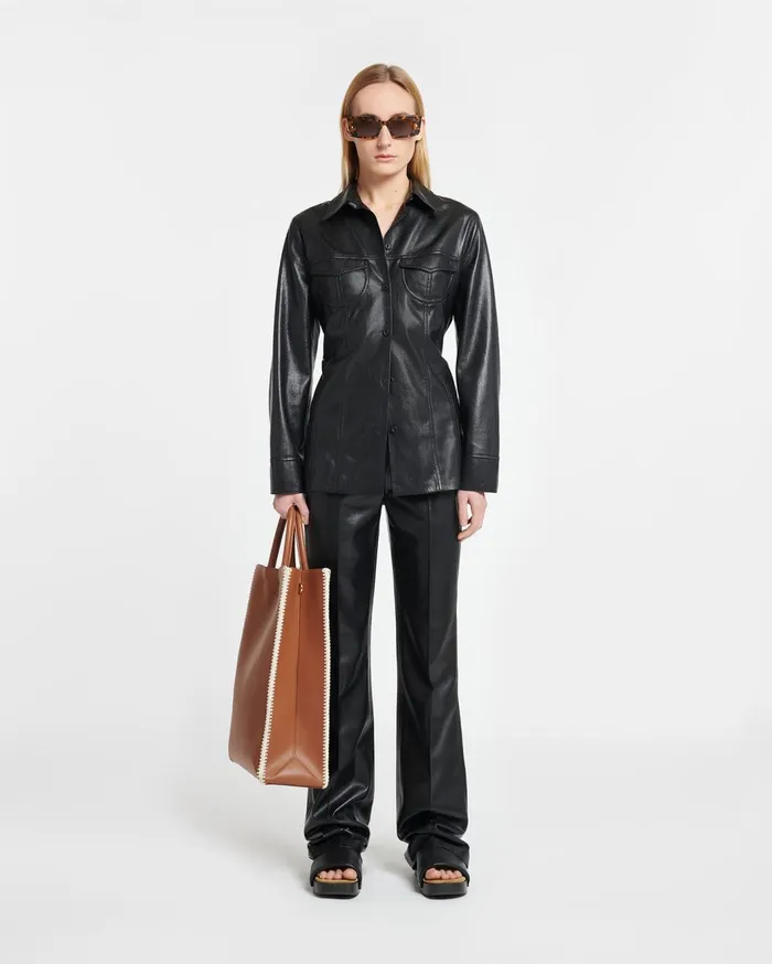 Karline Okobor AltLeather Shirt Black Women Nanushka Shirts and Blouses