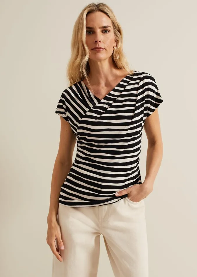 Kiara Striped Top Blackstone Women Phase Eight Tops and TShirts
