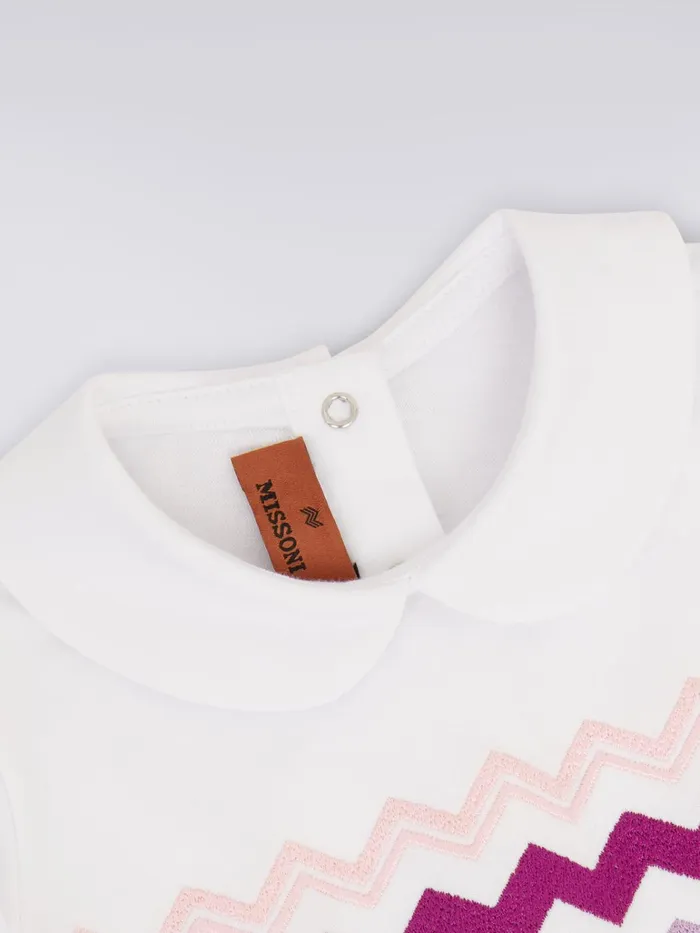 Kids Cotton Pullover With Embroidered Zigzag White Missoni Baby 024 Months Kids Cotton Pullover With Embroidered Zigzag White Missoni Baby 024 Months