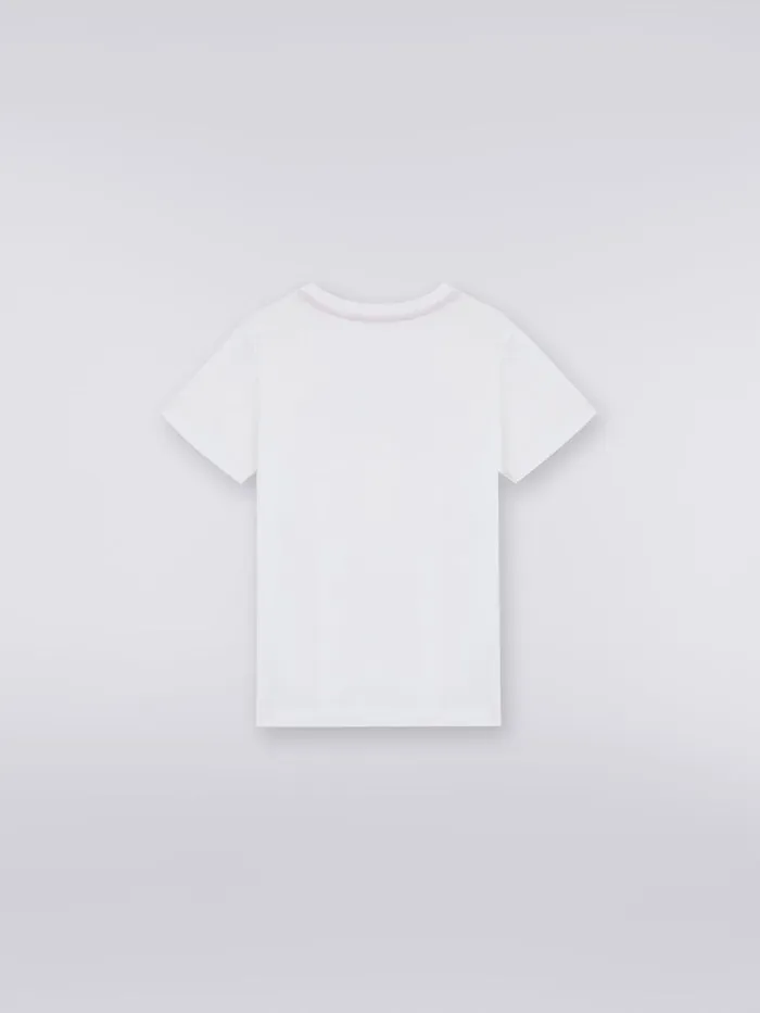 Kids Cotton T Shirt With Sequins Logo White Missoni Clothing Kids Cotton T Shirt With Sequins Logo White Missoni Clothing