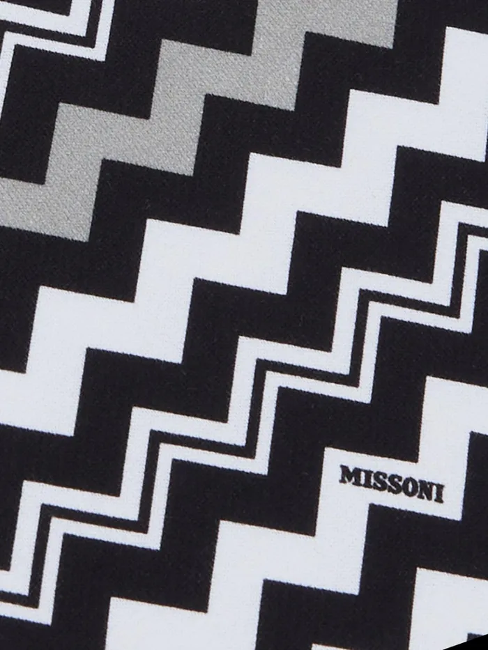 Kids LongSleeved Cotton Dress With Zigzag Black and White Missoni Clothing Kids LongSleeved Cotton Dress With Zigzag Black and White Missoni Clothing