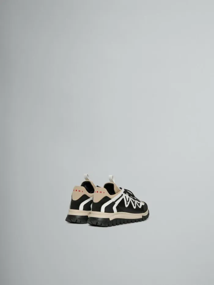Kids Marni Black White And Beige Running Sneaker