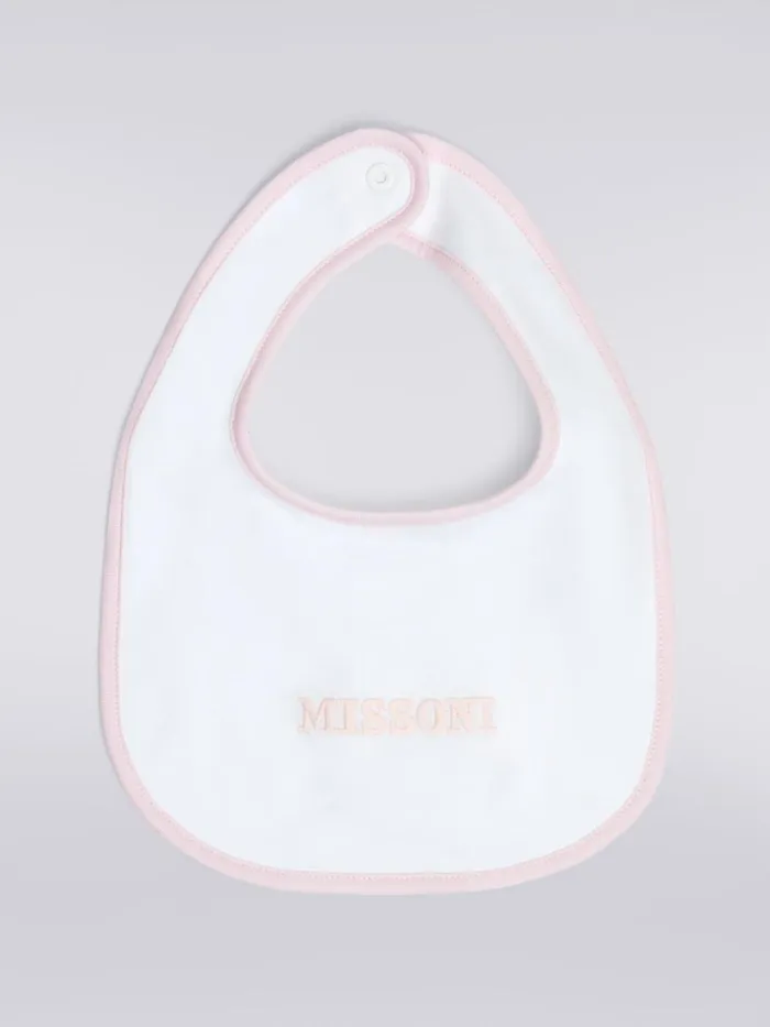 Kids ThreePiece Set With Cotton Jumpsuit Bib And Docker Hat With Logo Pink Missoni Baby 024 Months Kids ThreePiece Set With Cotton Jumpsuit Bib And Docker Hat With Logo Pink Missoni Baby 024 Months