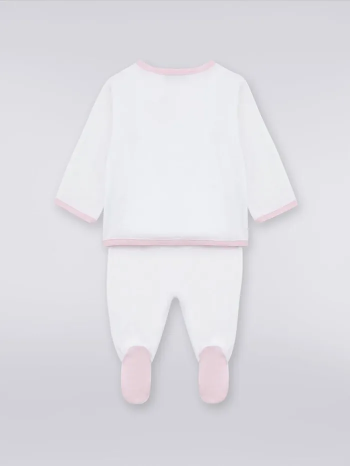 Kids ThreePiece Set With Cotton Jumpsuit Bib And Docker Hat With Logo Pink Missoni Baby 024 Months Kids ThreePiece Set With Cotton Jumpsuit Bib And Docker Hat With Logo Pink Missoni Baby 024 Months
