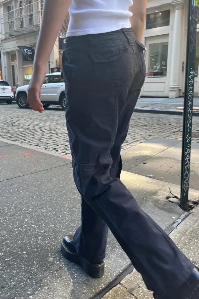 Kim Cargo Pants Navy Blue Women Brandy Melville Bottoms