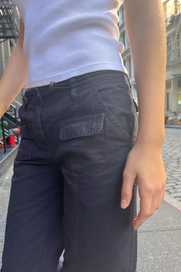 Kim Cargo Pants Navy Blue Women Brandy Melville Bottoms