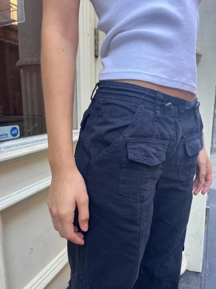 Kim Cargo Pants Navy Blue Women Brandy Melville Bottoms