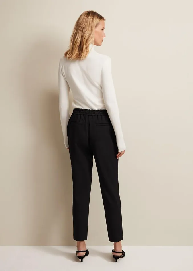 Kimia Ponte Tapered Trouser Black Women Phase Eight Trousers