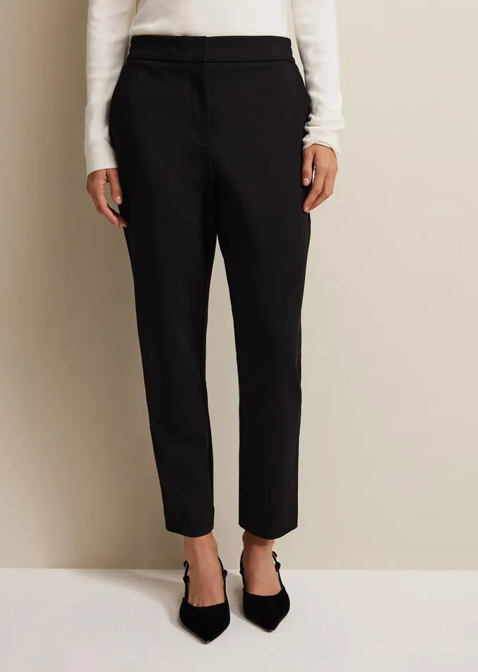 Kimia Ponte Tapered Trouser Black Women Phase Eight Trousers
