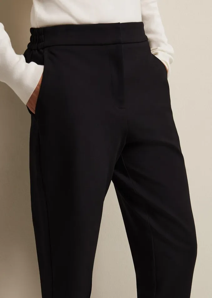 Kimia Ponte Tapered Trouser Black Women Phase Eight Trousers