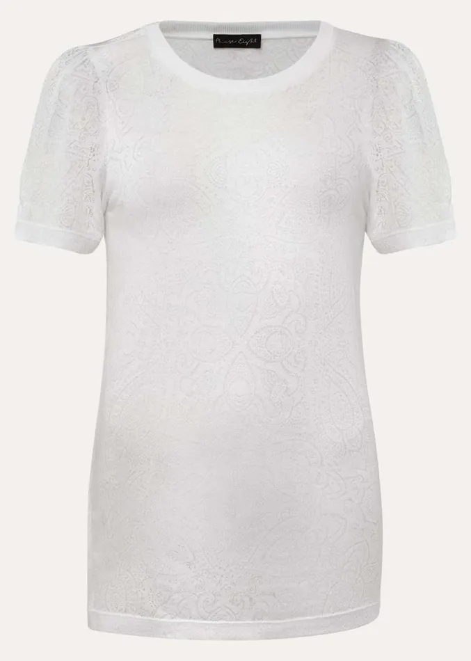 Kinsley Pointelle Jersey Tee White Women Phase Eight Tops and TShirts