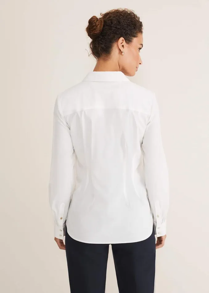 Kiyah Fitted Shirt White Women Phase Eight Tops and TShirts