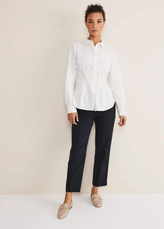 Kiyah Fitted Shirt White Women Phase Eight Tops and TShirts