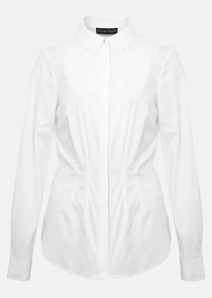 Kiyah Fitted Shirt White Women Phase Eight Tops and TShirts