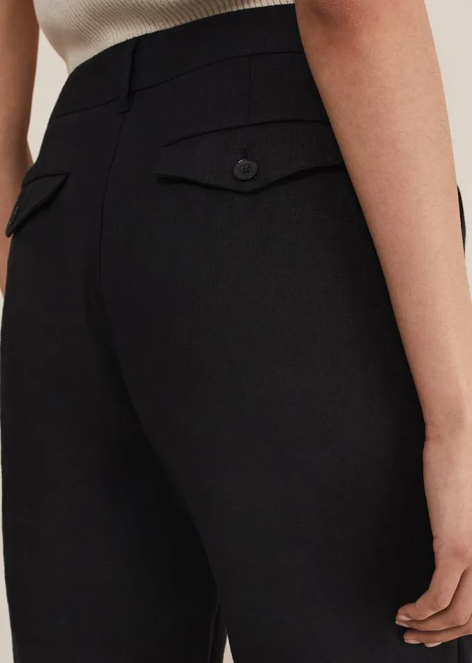 Klarra Black Linen Tapered Trousers Black Women Phase Eight Trousers