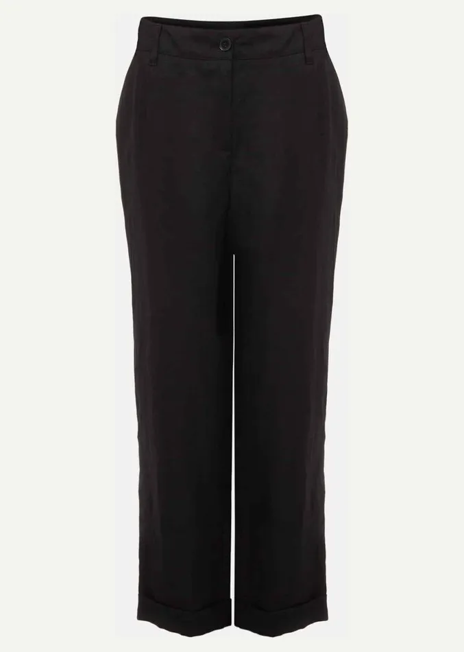 Klarra Black Linen Tapered Trousers Black Women Phase Eight Trousers