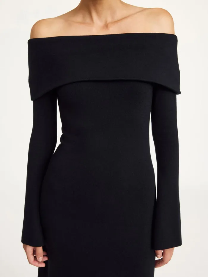 Knitwear Women By Malene Birger Bennie Midi Dress Black