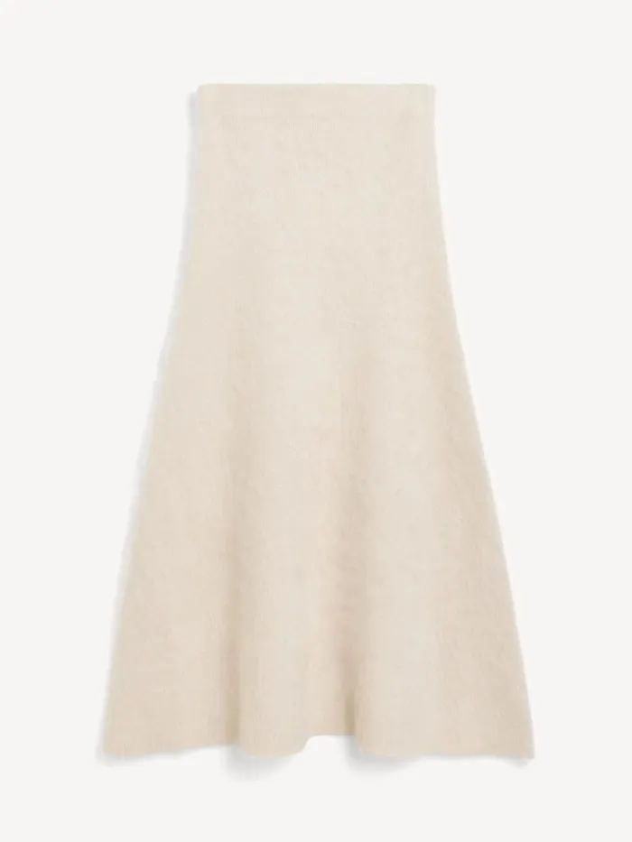 Knitwear Women By Malene Birger Christina Maxi Skirt Oyster Gray