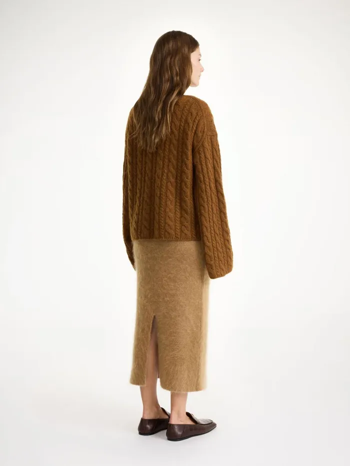 Knitwear Women By Malene Birger Cierra CableKnit Sweater Bison