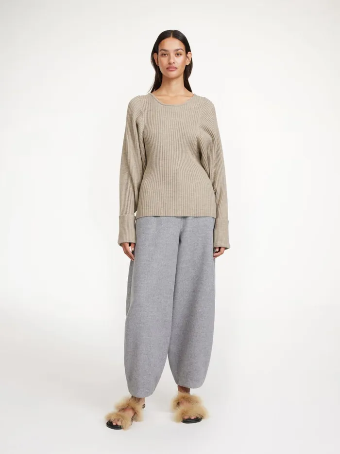 Knitwear Women By Malene Birger Kadence Wool Sweater Old Beige
