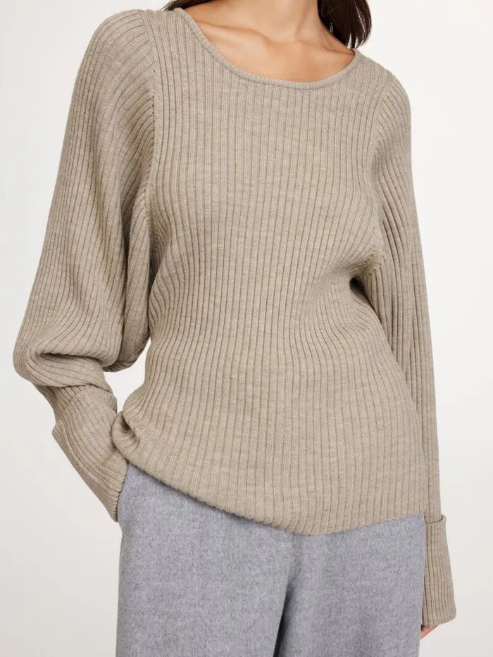 Knitwear Women By Malene Birger Kadence Wool Sweater Old Beige
